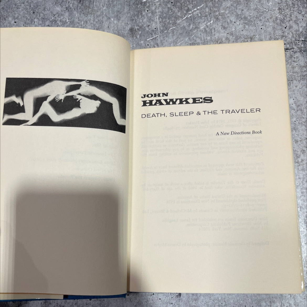 death, sleep & the traveler book, by John Hawkes, 1974 Hardcover image 2