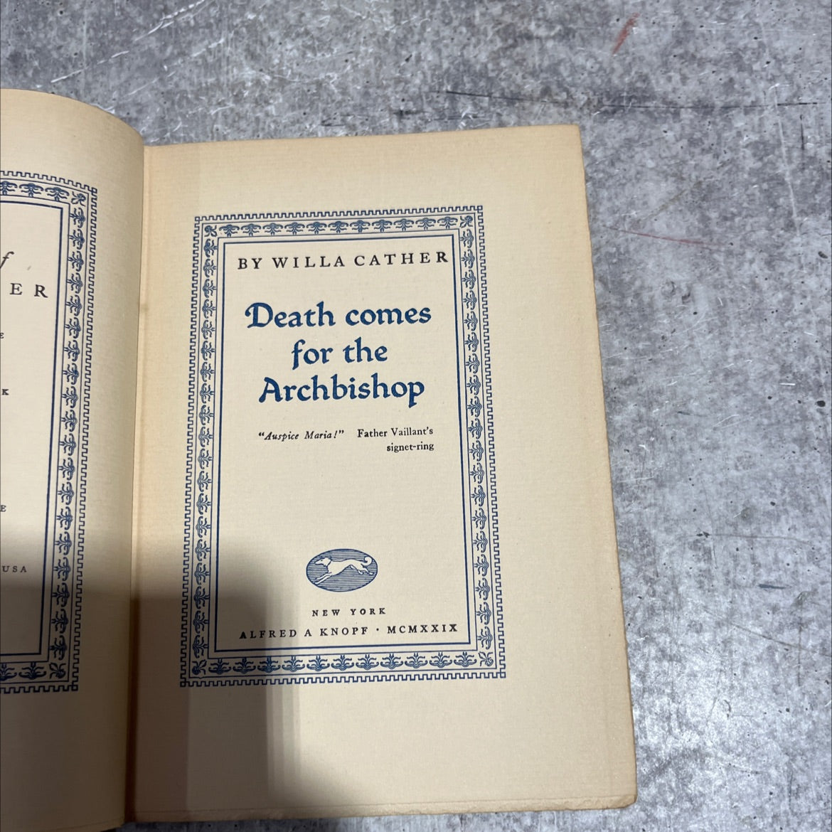 death comes for the archbishop book, by Willa Cather, 1929 Hardcover image 2