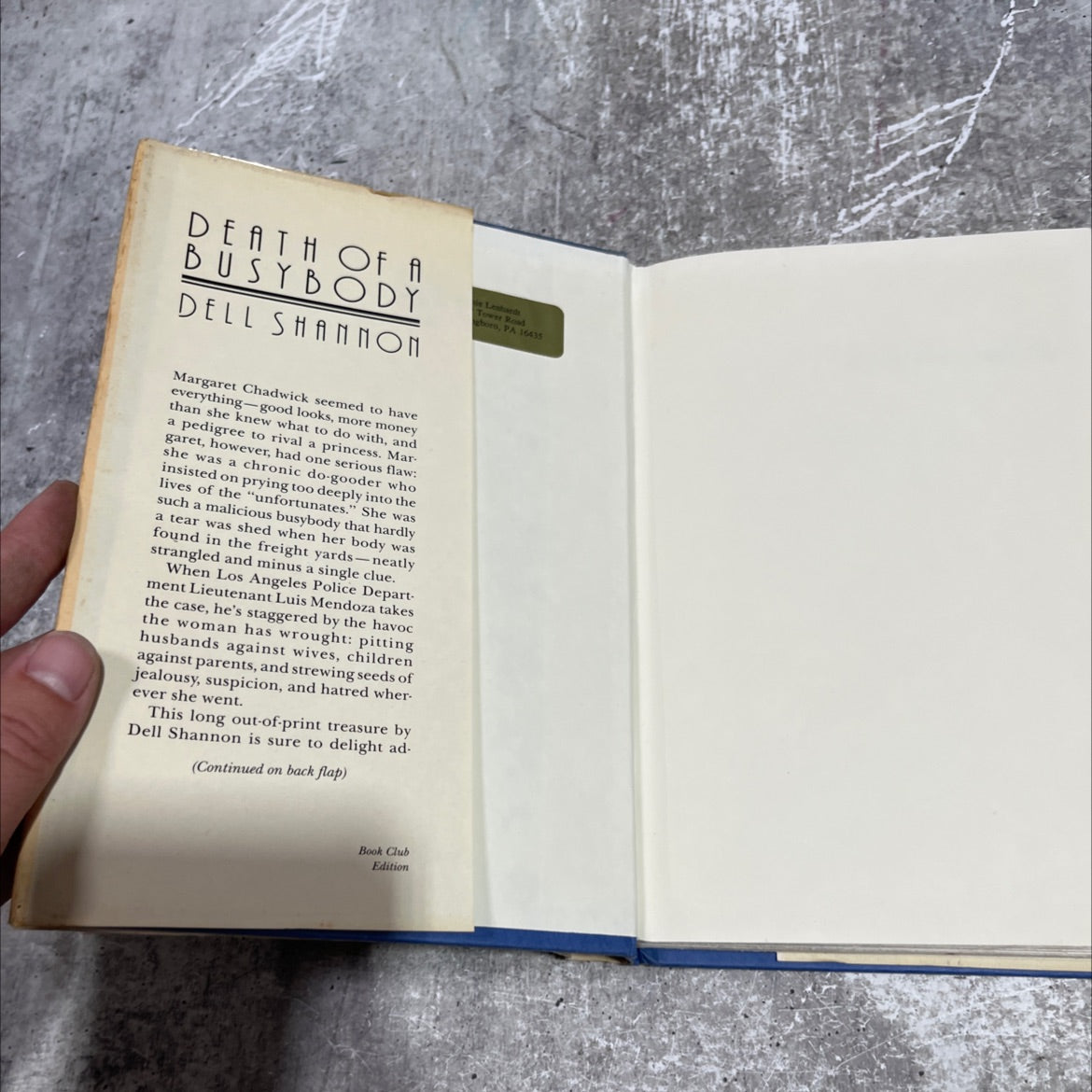death of a busybody book, by dell shannon, 1988 Hardcover image 4
