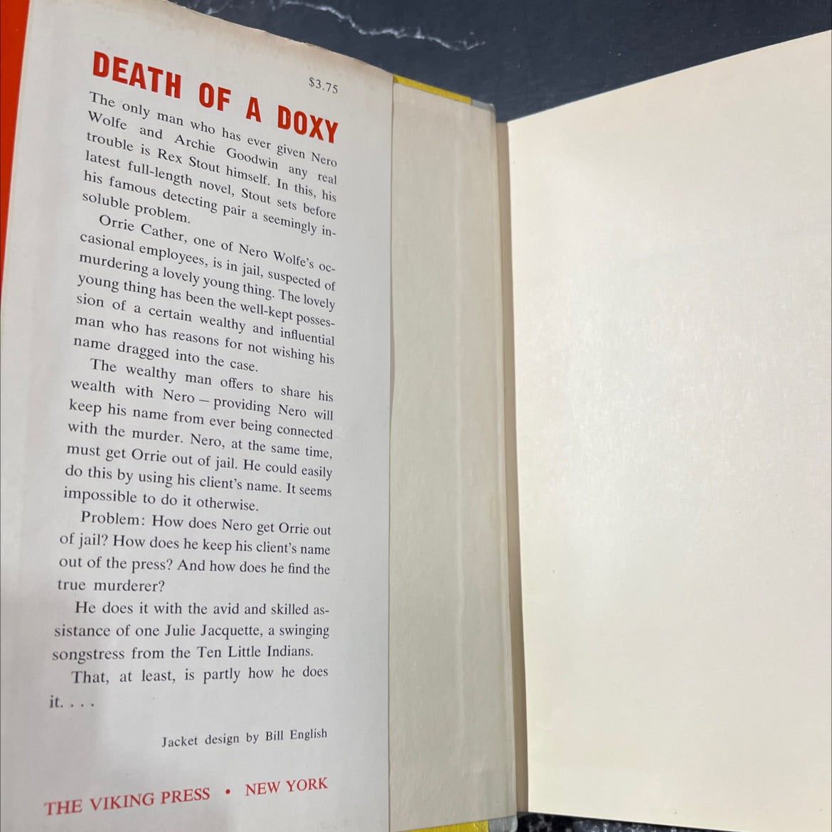death of a doxy book, by rex stout, 1966 Hardcover image 4