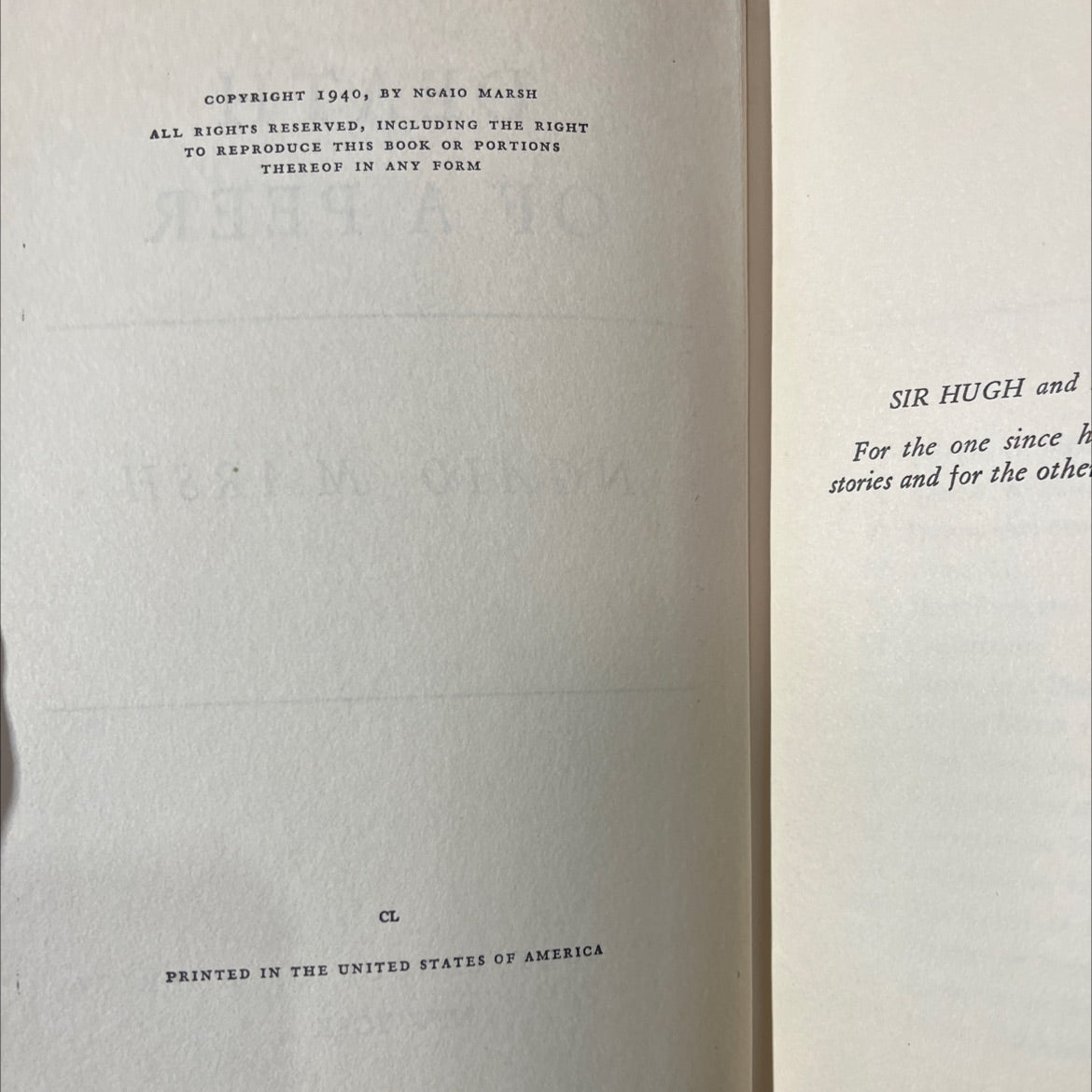 death of a peer book, by ngaio marsh, 1940 Hardcover image 3