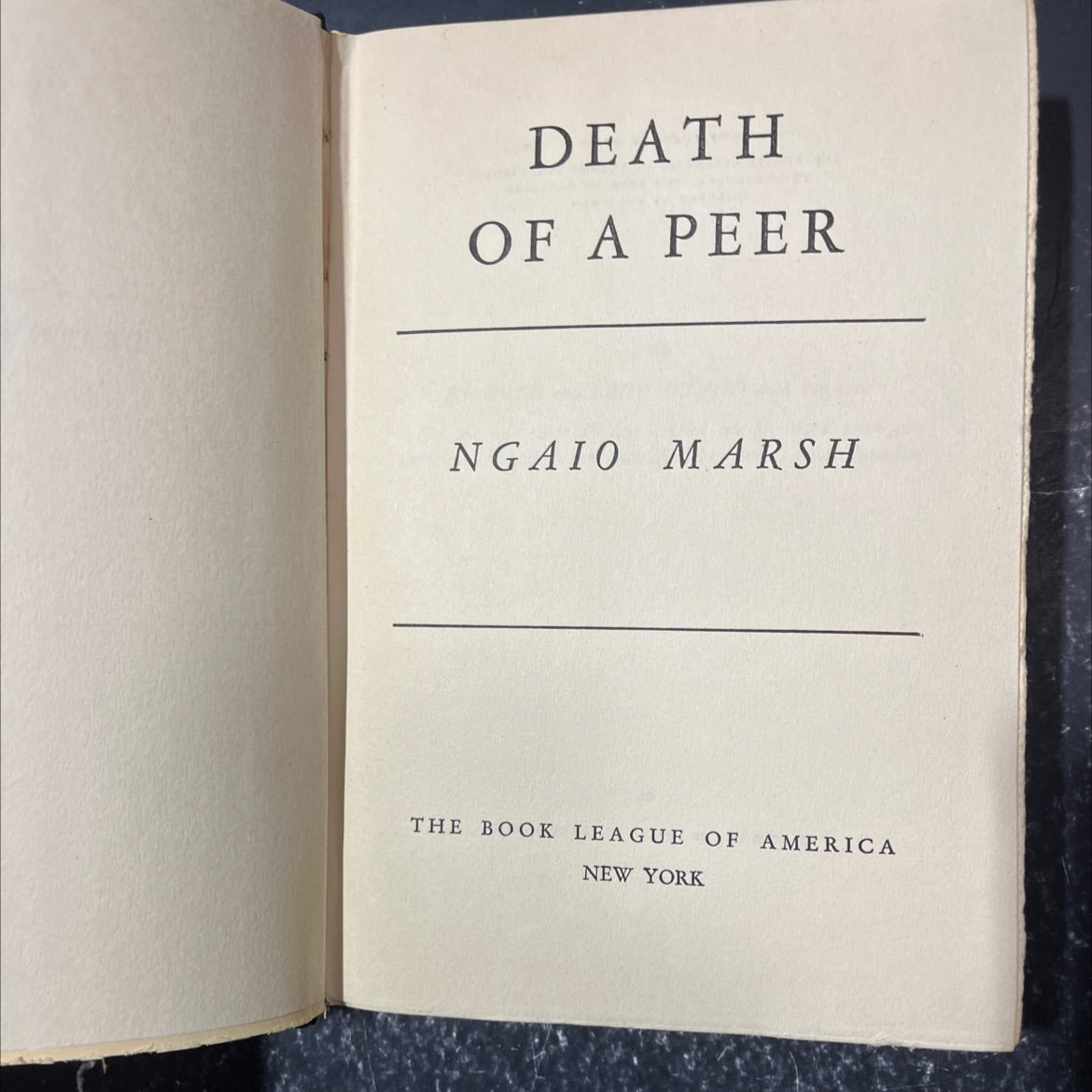 death of a peer book, by ngaio marsh, 1940 Hardcover image 2