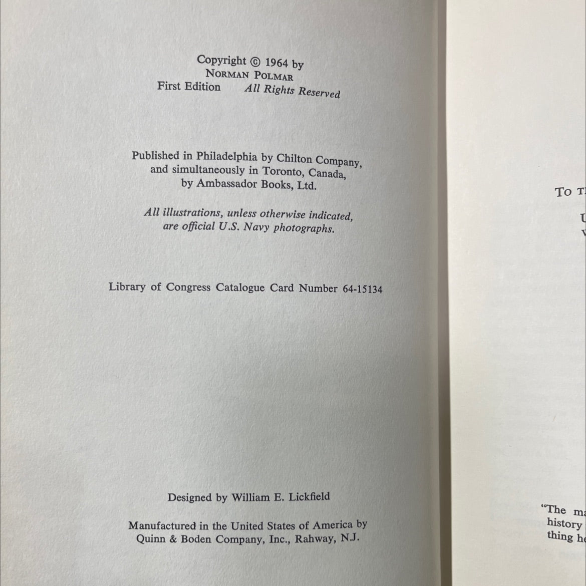 death of the thresher book, by norman polmar, 1964 Hardcover image 3