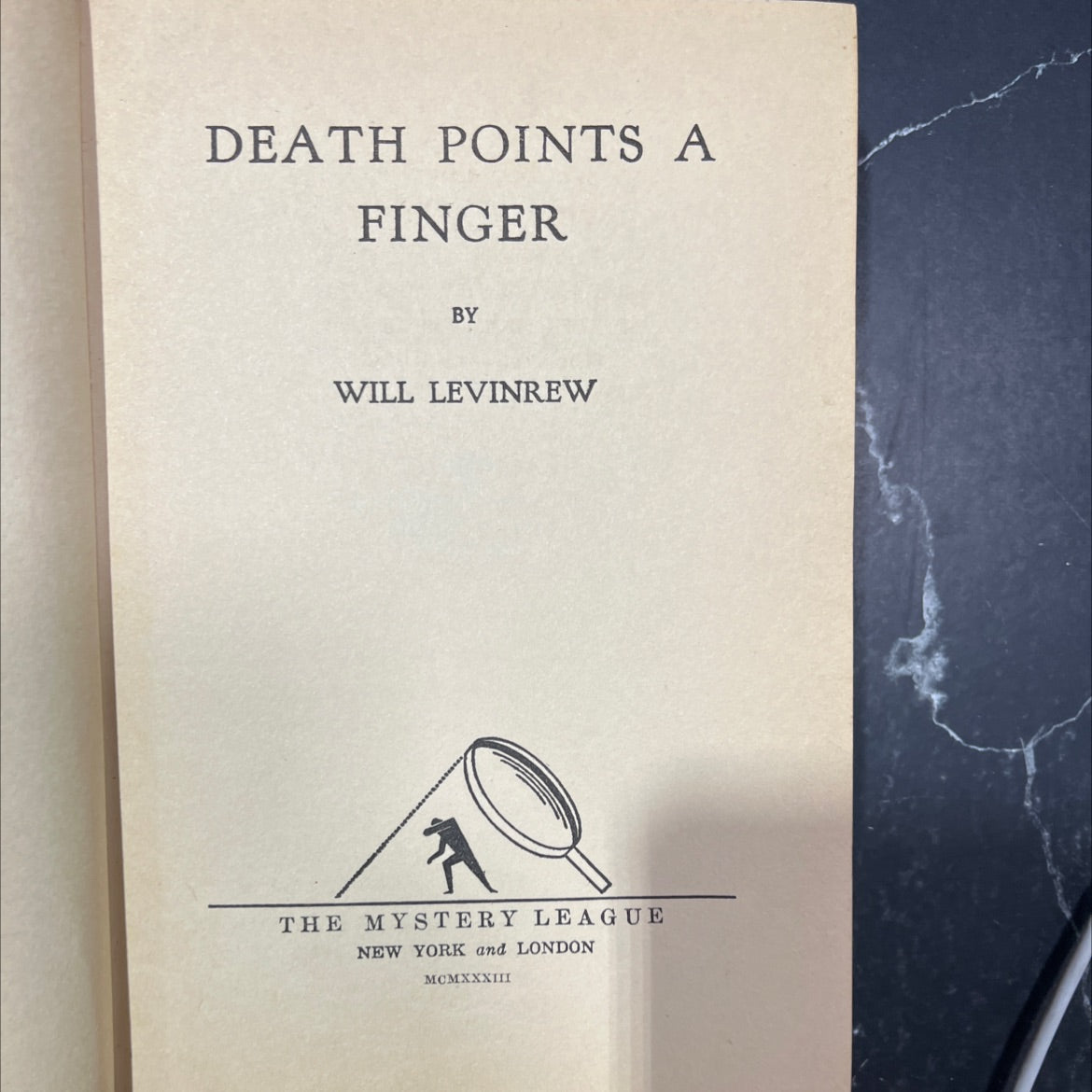 death points a finger book, by will levinrew, 1933 Hardcover image 2