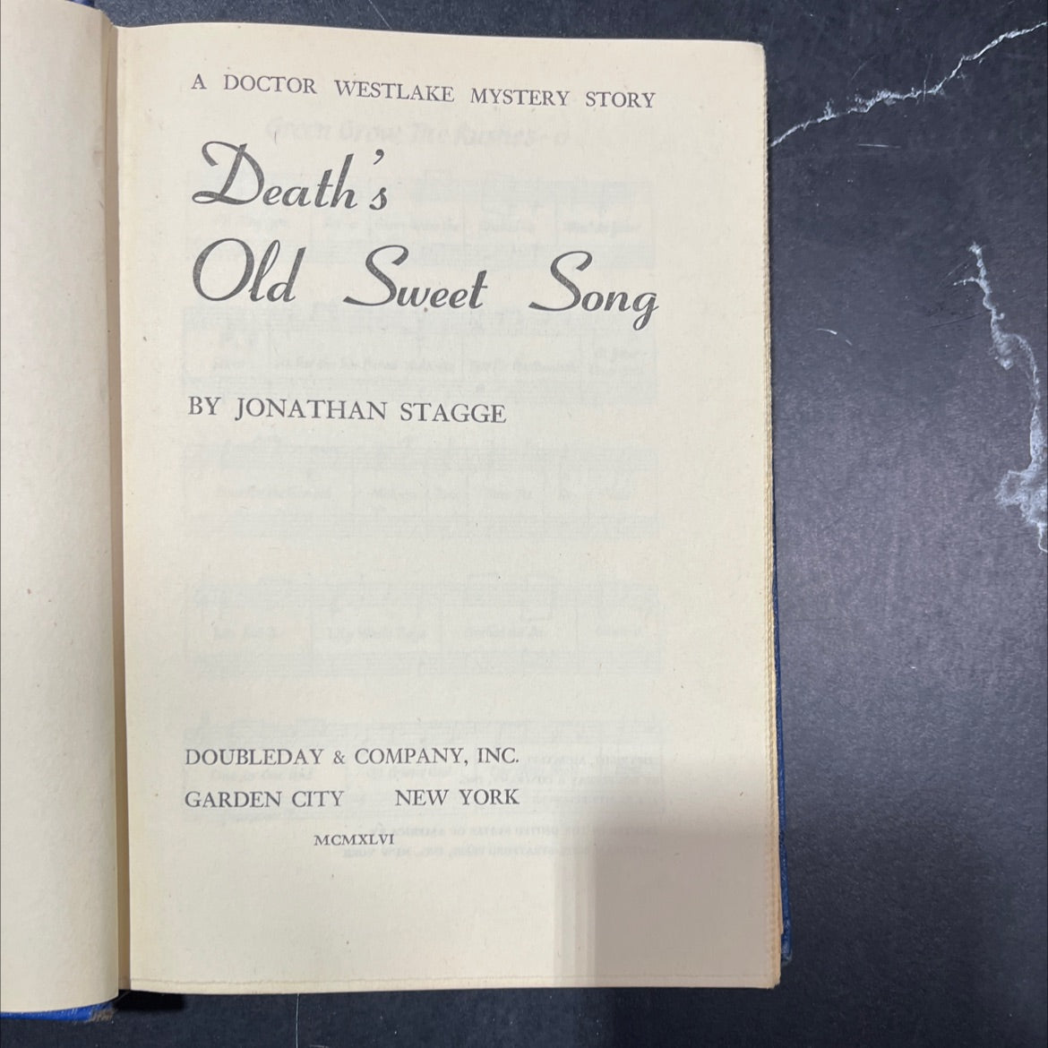 death's old sweet song book, by jonathan stagge, 1946 Hardcover image 2