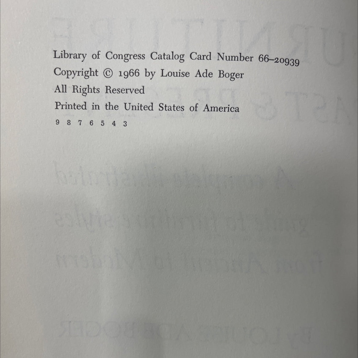 decorative arts furniture past & present book, by louise ade boger, 1966 Hardcover image 3