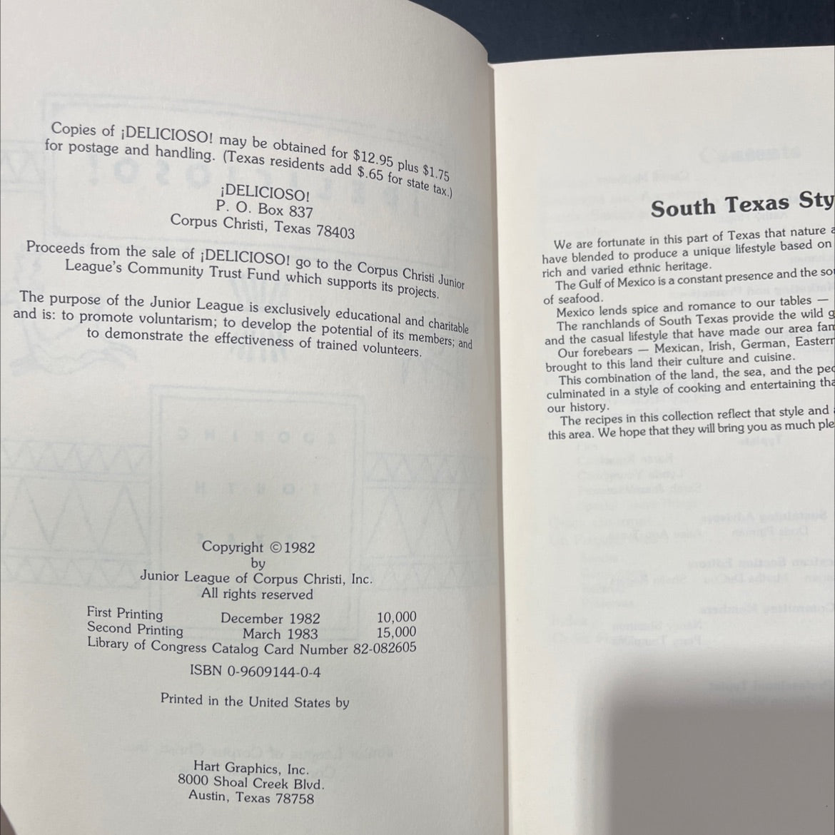 delicioso! book, by Junior League of Corpus Christi, Inc., 1983 Hardcover image 3