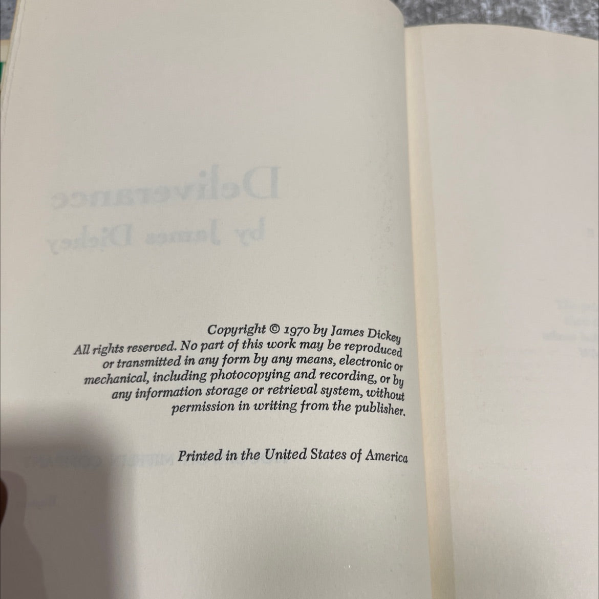 deliverance book, by james dickey, 1970 Hardcover image 3