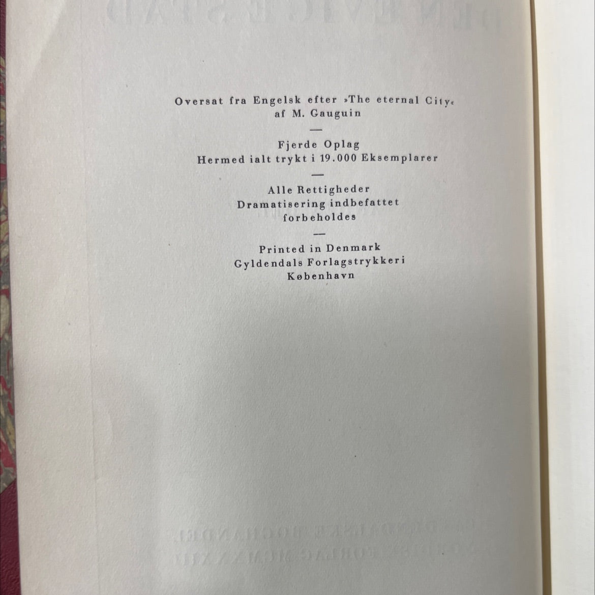 den evige stad book, by hall caine, 1933 Leather image 3