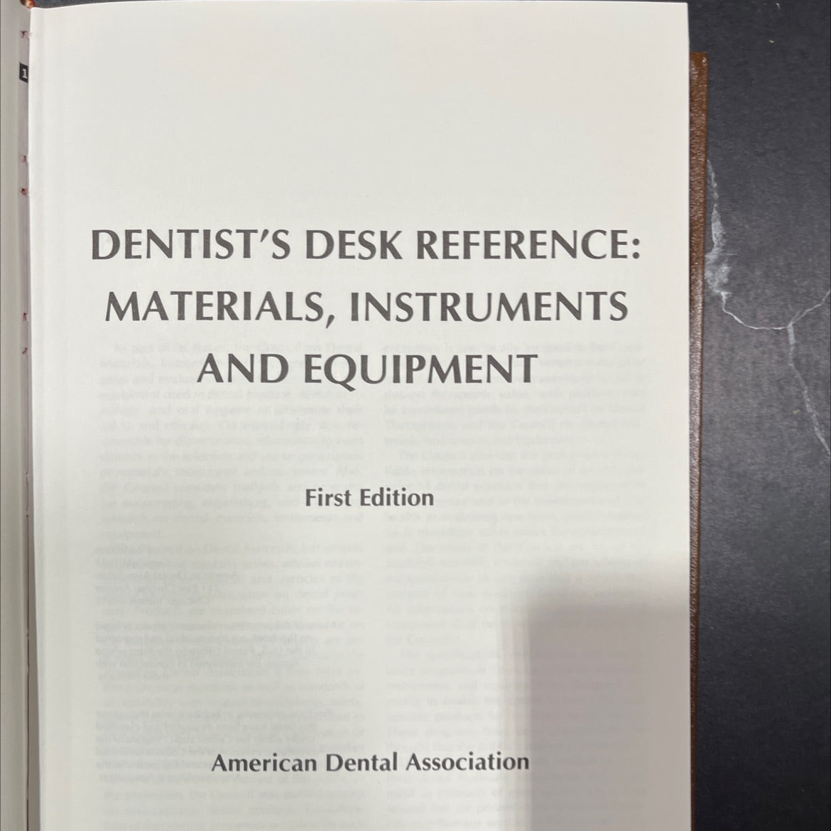 dentist's desk reference: materials, instruments and equipment book, by American Dental Association, 1981 Hardcover image 2