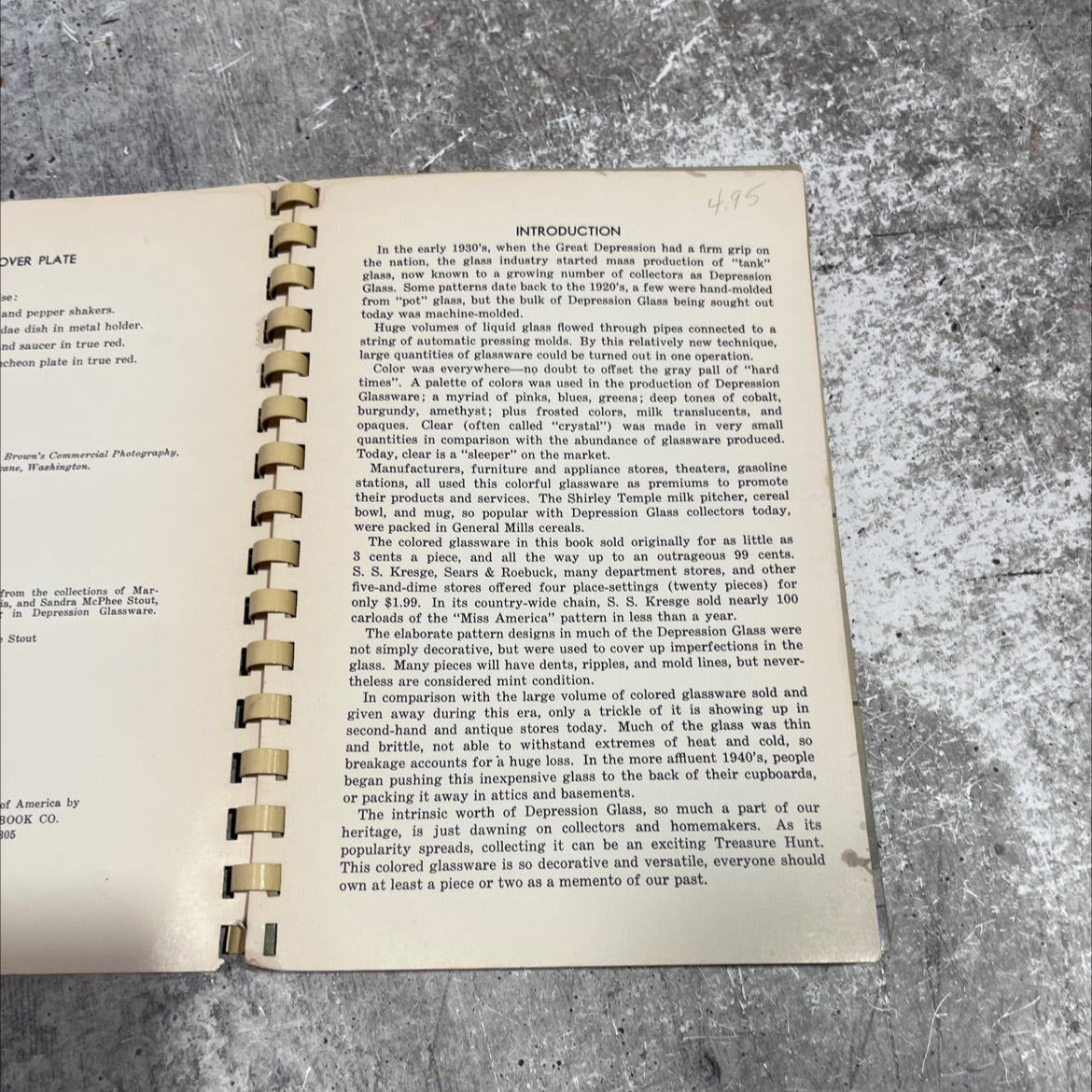 depression glass aa number one in color book, by sandra mcphee stout, 1970 Paperback image 3