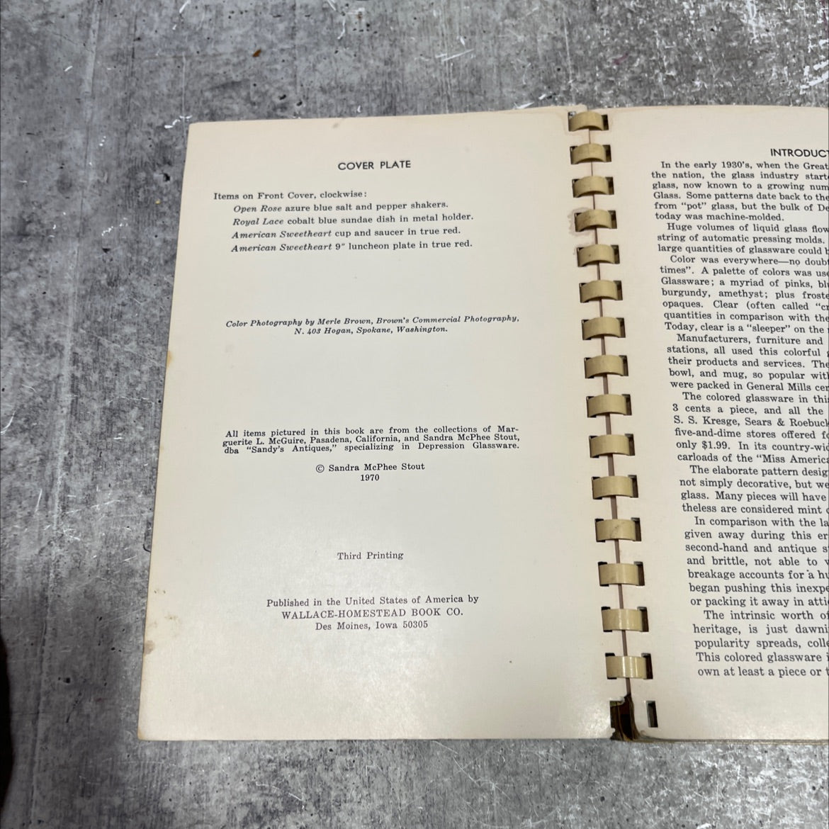 depression glass aa number one in color book, by sandra mcphee stout, 1970 Paperback image 2