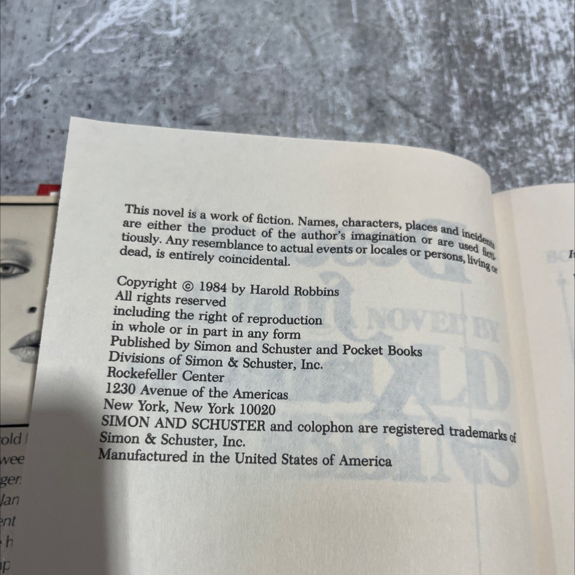 descent from xanadu book, by harold robbins, 1984 Hardcover image 3