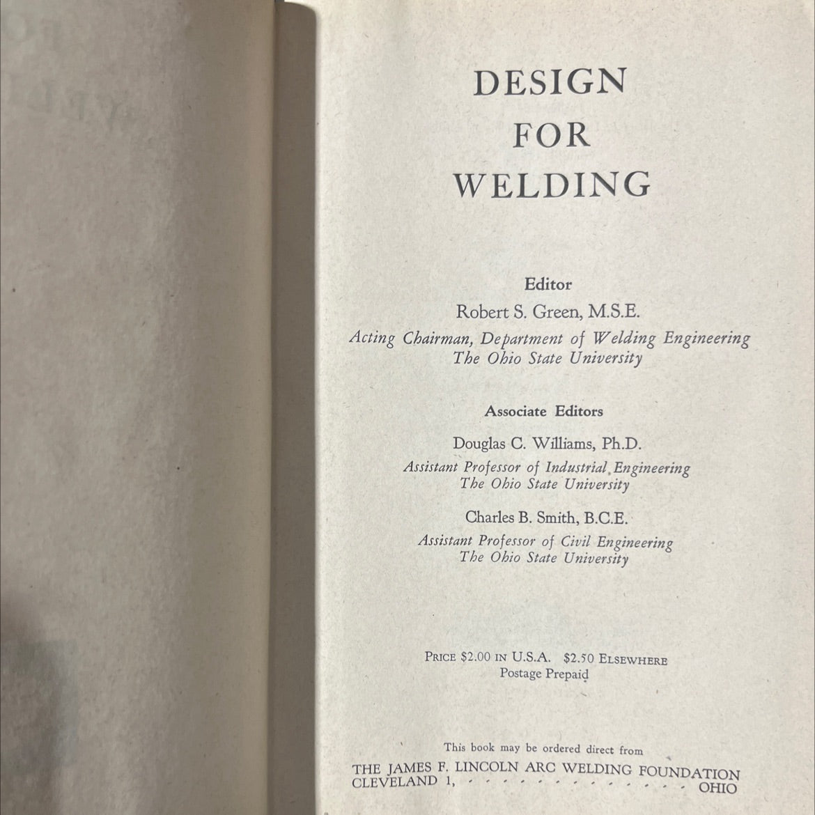design for welding book, by Robert S. Green, 1948 Hardcover image 2