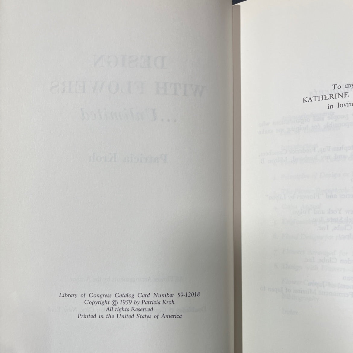 design with flowers book, by Patricia Kroh, 1959 Hardcover image 3