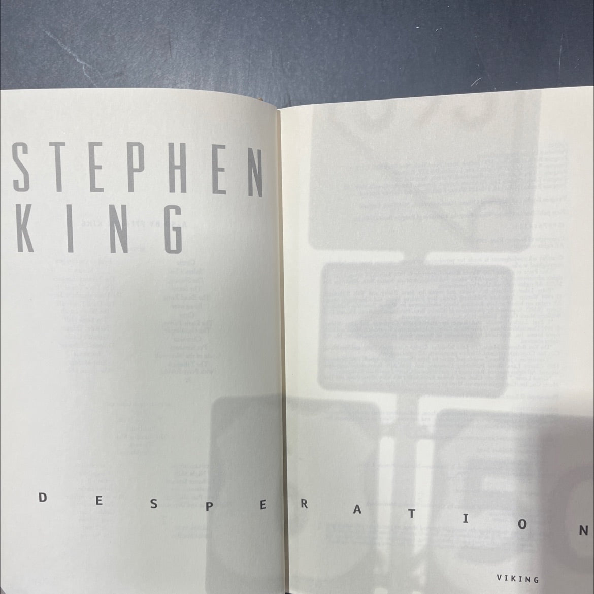 desperation book, by stephen king, 1996 Hardcover image 2