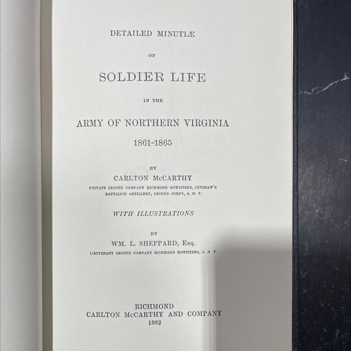 detailed minutiae of soldier life in the army of northern virginia 1861-1865 book, by carlton mccarthy, 1982 Leather image 2