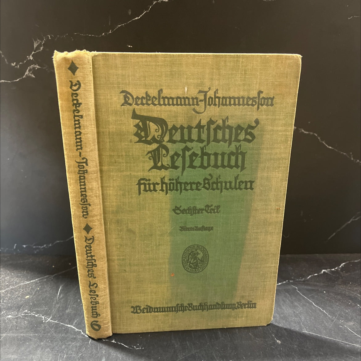 deutsches lesebuch für höhere schulen book, by dr heinrich deckelmann, prof dr fritz johannesson, 1931 Hardcover image 1