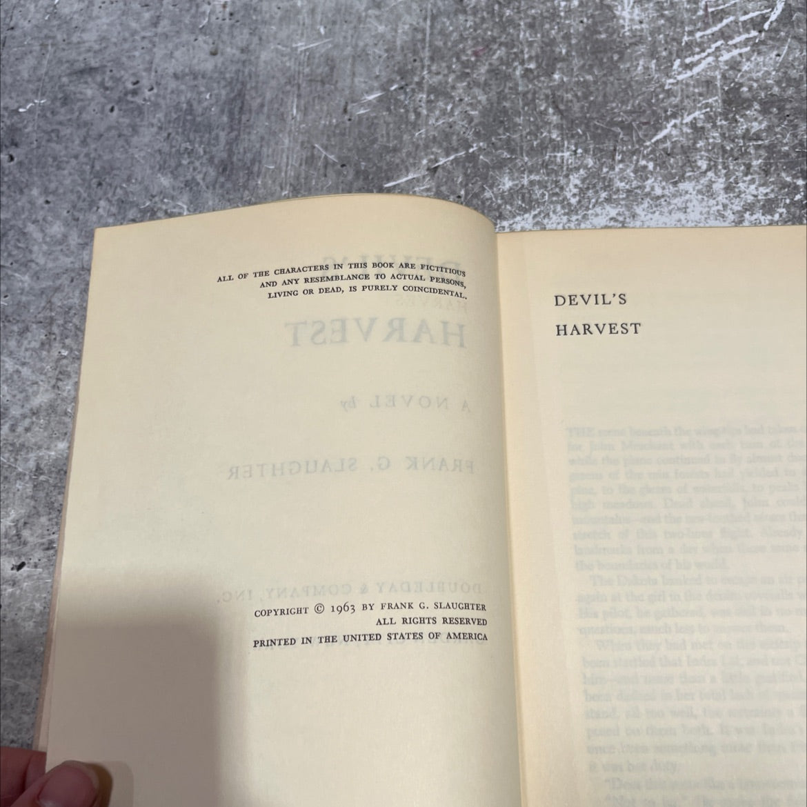 devil's harvest book, by frank g. slaughter, 1963 Hardcover image 3