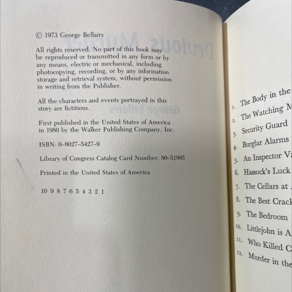 devious murder book, by george bellairs, 1980 Hardcover image 3