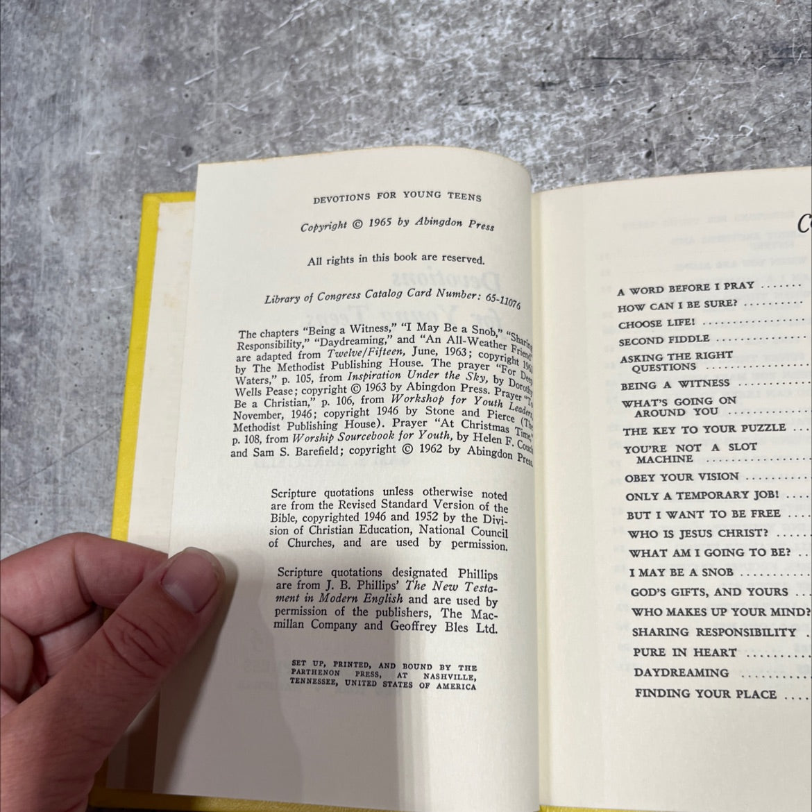 devotions for young teens book, by helen f. couch and sam s. barefield, 1965 Hardcover image 3
