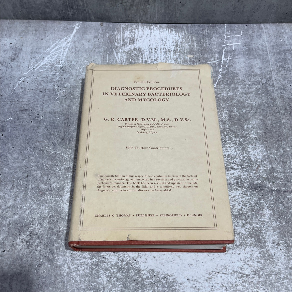 diagnostic procedures in veterinary bacteriology and mycology book, by G. R. Carter, 1984 Hardcover image 1