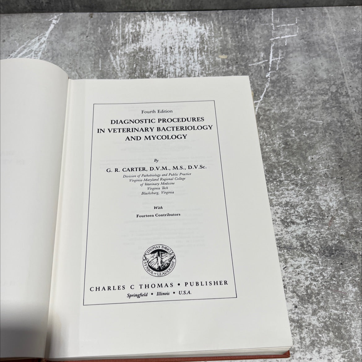 diagnostic procedures in veterinary bacteriology and mycology book, by G. R. Carter, 1984 Hardcover image 2