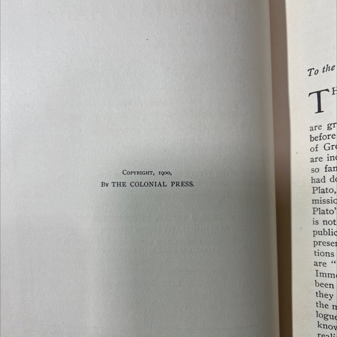 dialogues of plato containing the apology of socrates, crito, phaedo, and protagoras book, by plato, 1900 Leather image 3