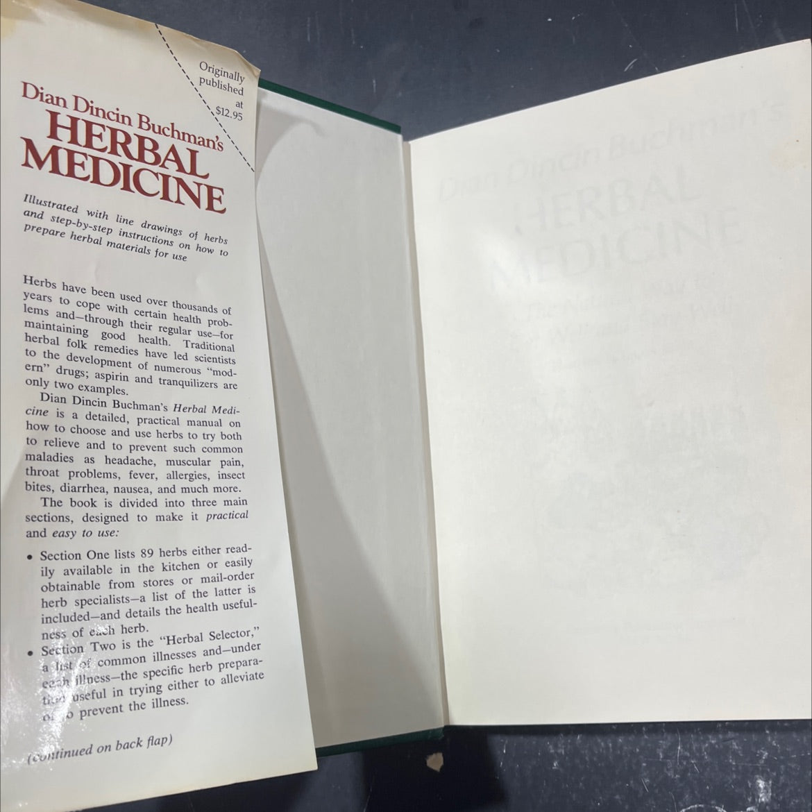 dian dincin buchman's herbal medicine book, by Dian Dincin Buchman, 1980 Hardcover image 4