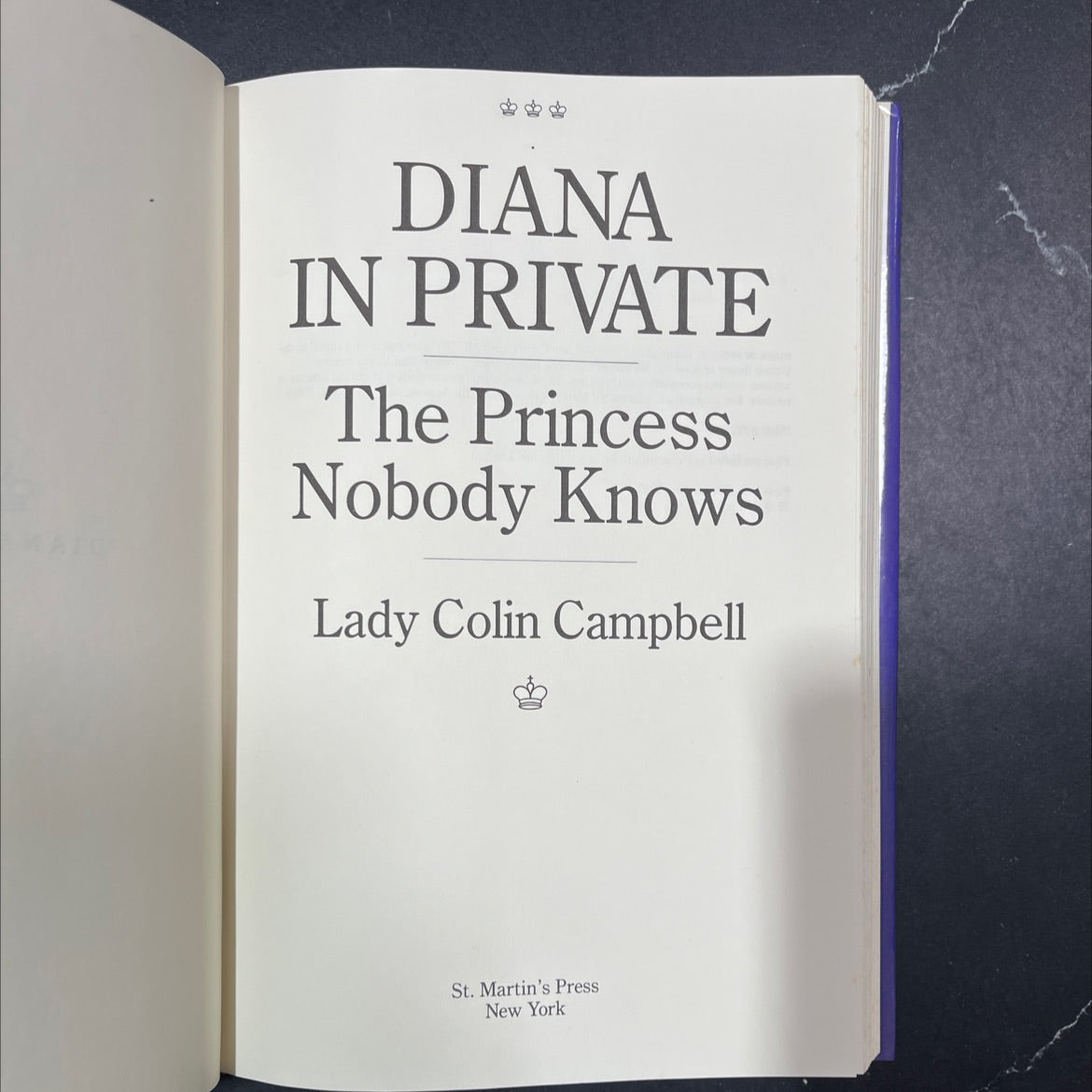 diana in private the princess nobody knows book, by Lady Colin Campbell, 1992 Hardcover image 2