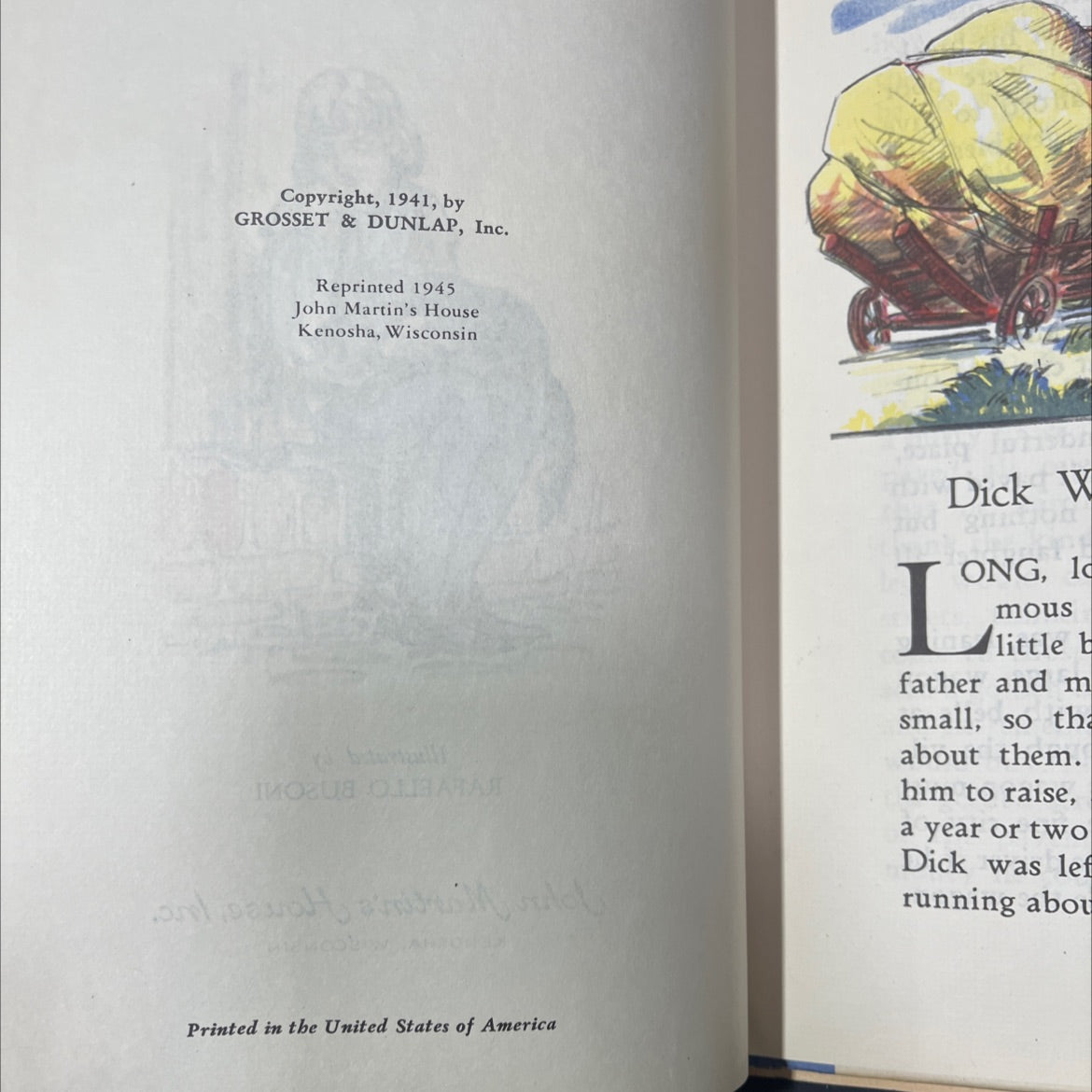 dick whittington and his cat book, by unknown, 1945 Hardcover image 3