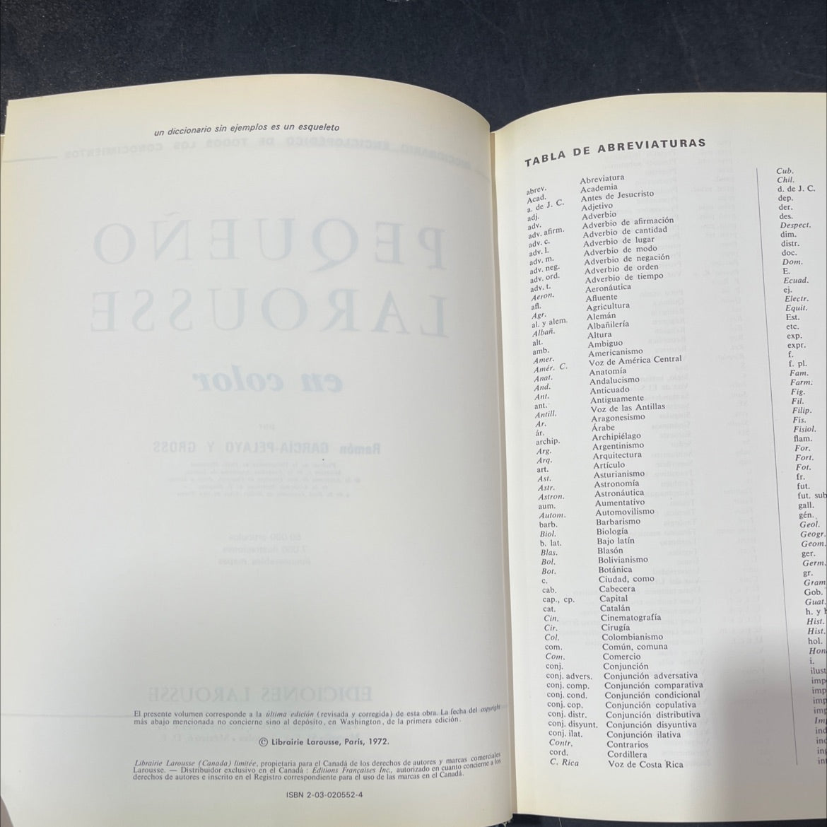 dictionary encyclopedic of all knowledge little larousse in color a book, by ramón garcía-pelayo y gross, 1972 Hardcover image 3