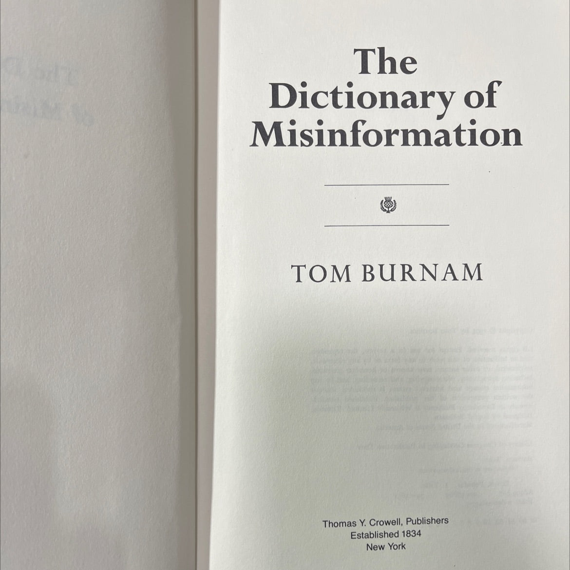 dictionary of misinformation book, by tom burnam, 1975 Hardcover image 2