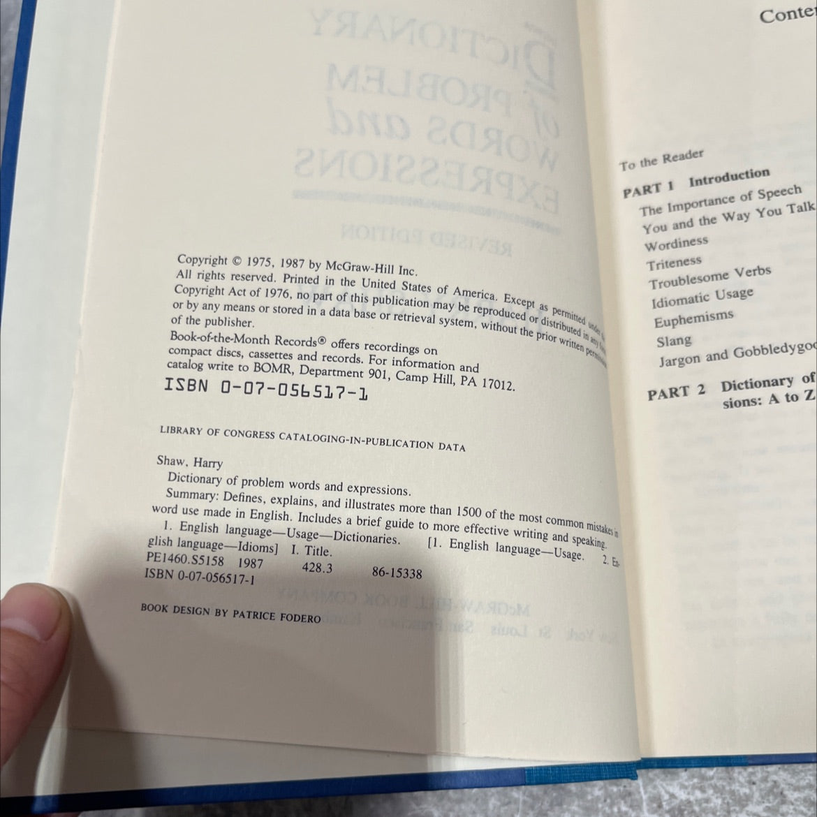 dictionary of problem words and expressions book, by harry shaw, 1987 Hardcover image 3