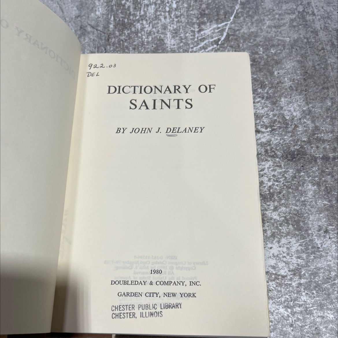dictionary of saints book, by john j. delaney, 1980 Hardcover image 2