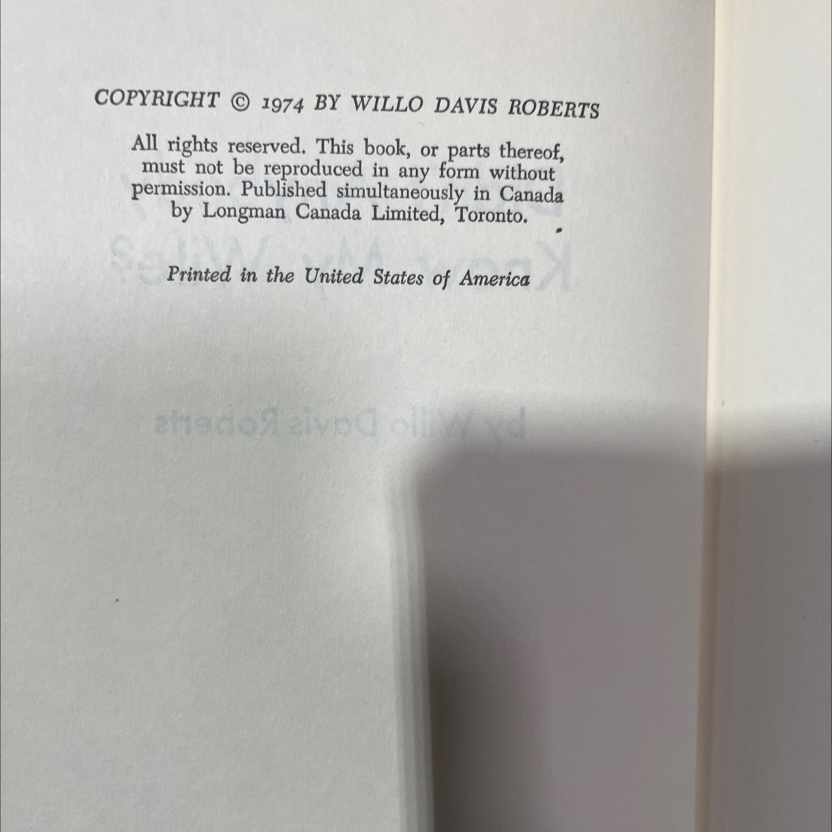 didn't anybody know my wife? book, by Willo Davis Roberts, 1974 Hardcover image 3