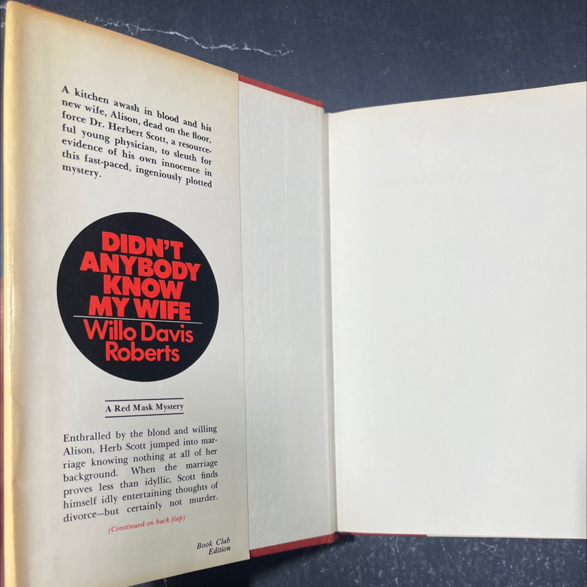 didn't anybody know my wife? book, by Willo Davis Roberts, 1974 Hardcover image 4