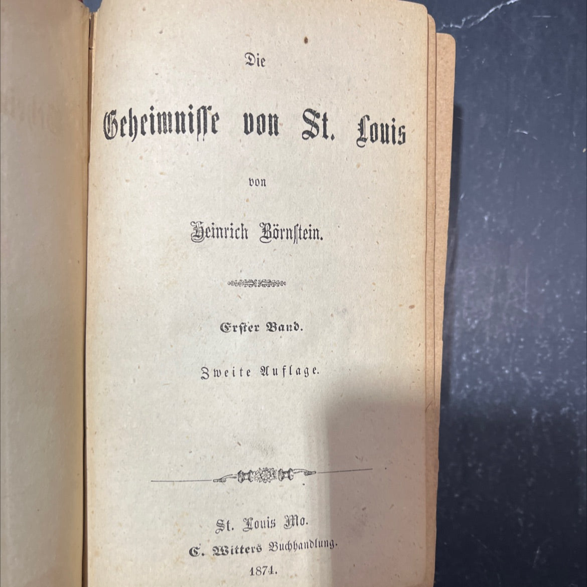 die geheimnisse von st. louis book, by heinrich börnstein, 1874 Hardcover image 2