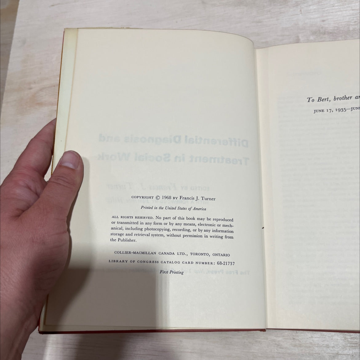 differential diagnosis and treatment in social work book, by Francis J. Turner, 1968 Hardcover image 3