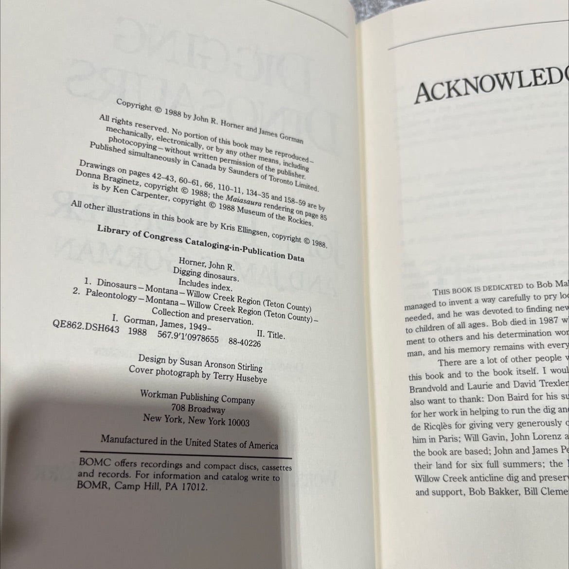 digging dinosaurs book, by john r. horner and james gorman, 1988 Hardcover image 3