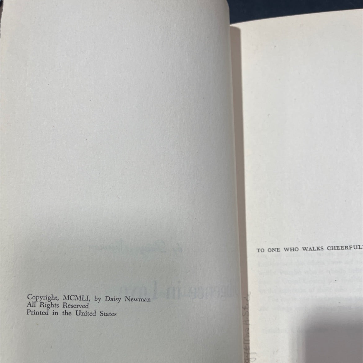diligence in love book, by Daisy Newman, 1951 Hardcover image 3