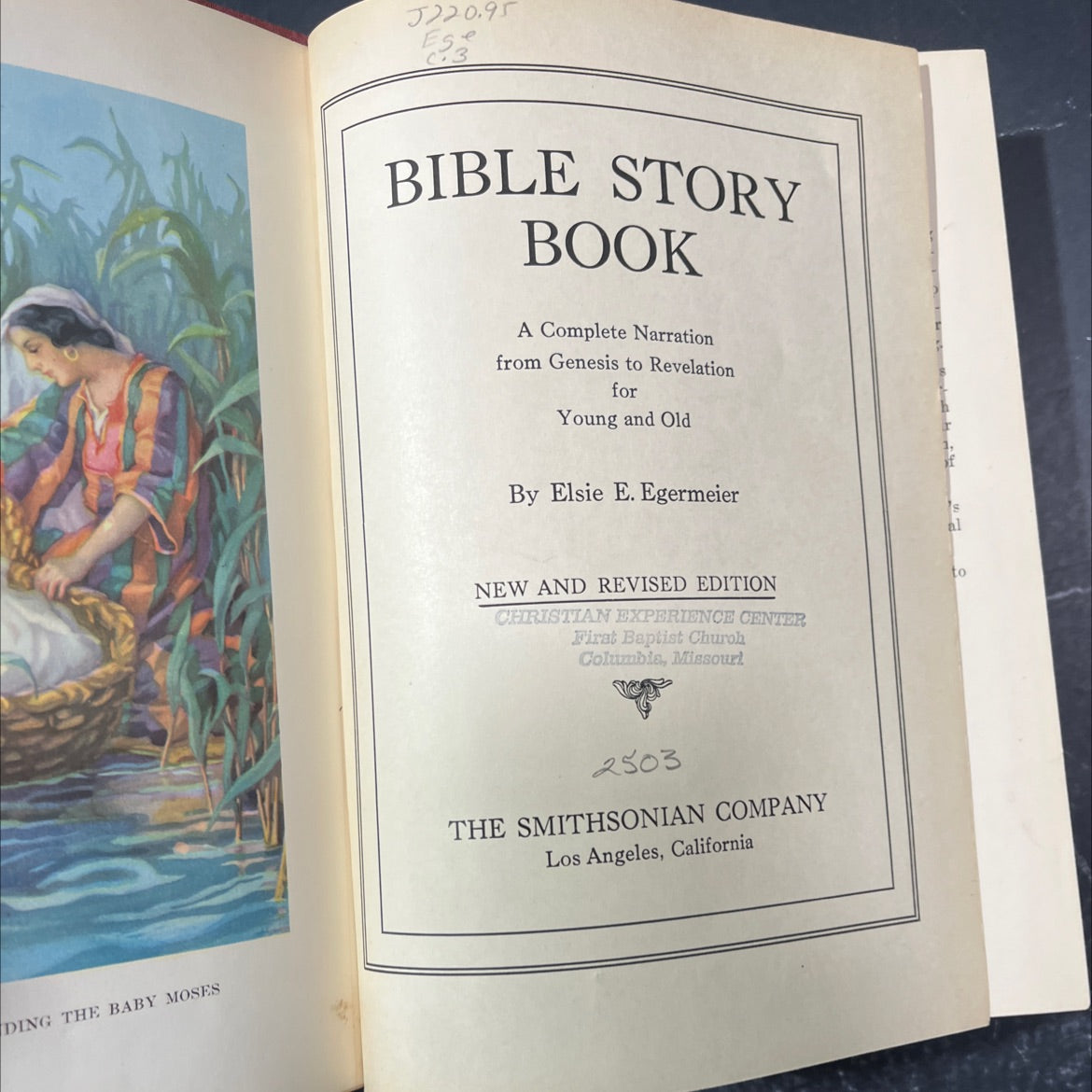 ding the baby moses book, by elsie e. egermeier, 1989 Hardcover image 2