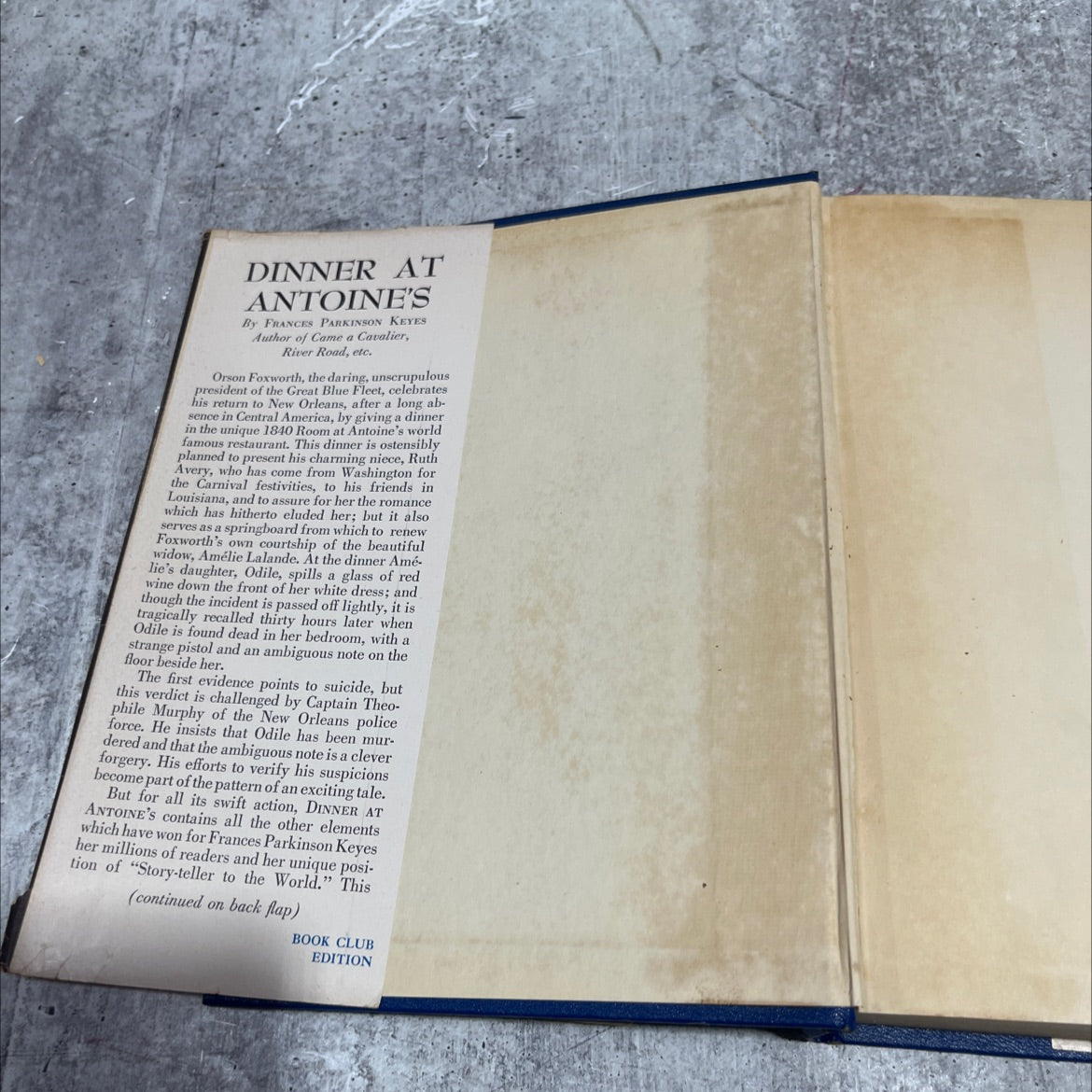 dinner at antoine's book, by frances parkinson keyes, 1948 Hardcover image 4