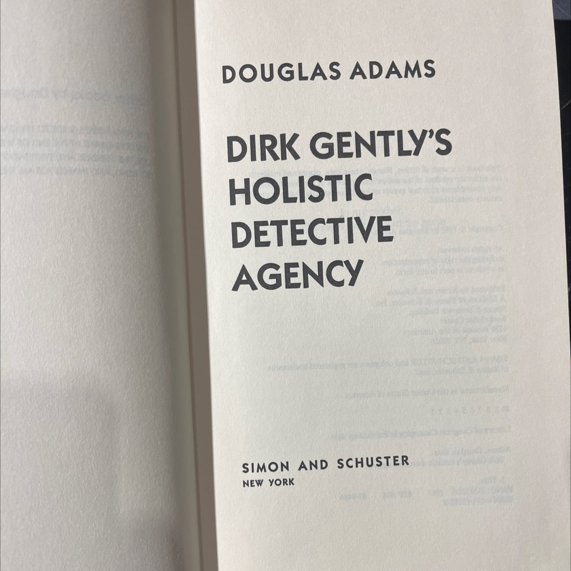 dirk gently's holistic detective agency book, by douglas adams, 1987 Hardcover image 2
