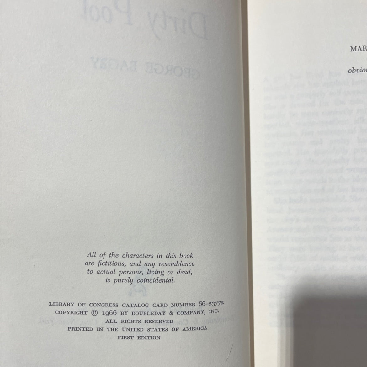 dirty pool book, by george bagby, 1966 Hardcover image 3