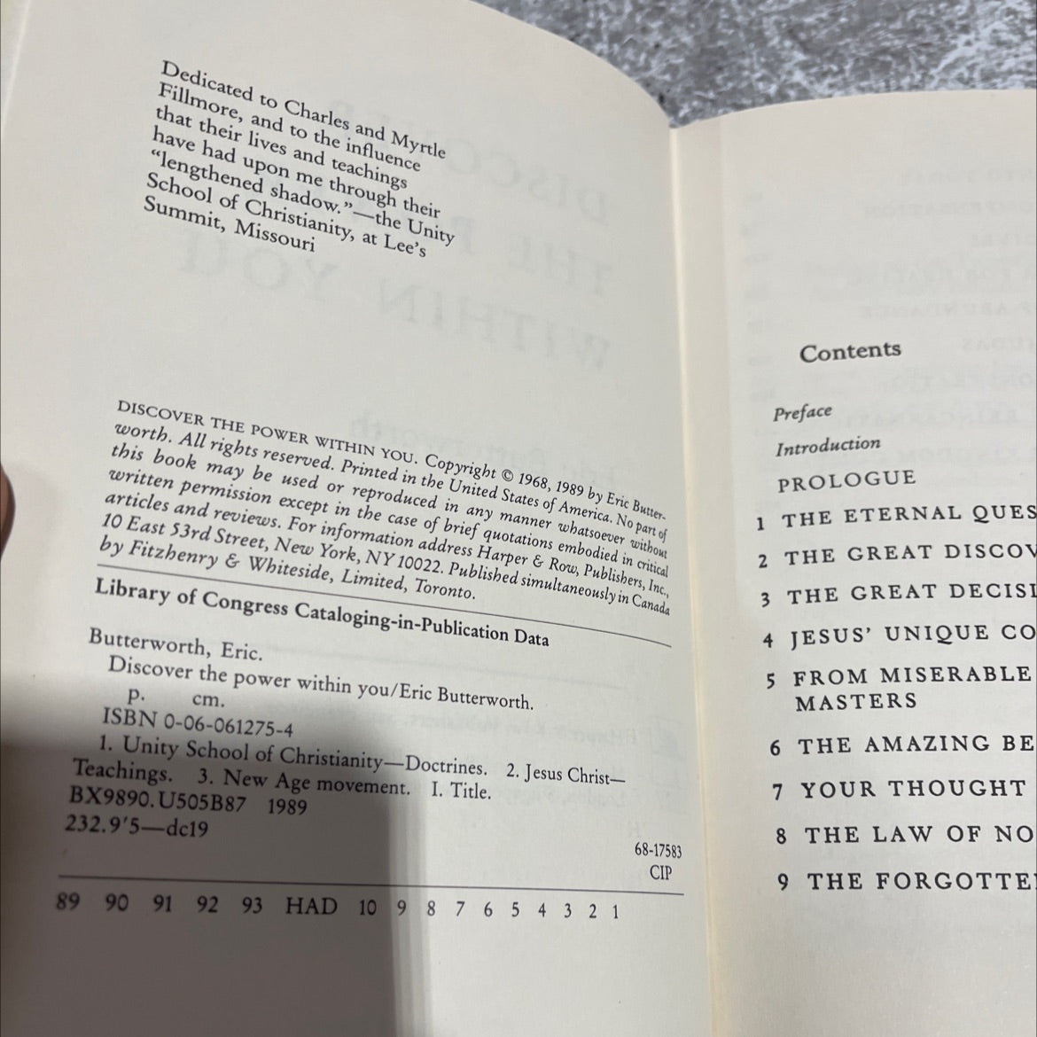 SIGNED discover the power within you book, by Eric Butterworth, 1989 Hardcover, Vintage image 3