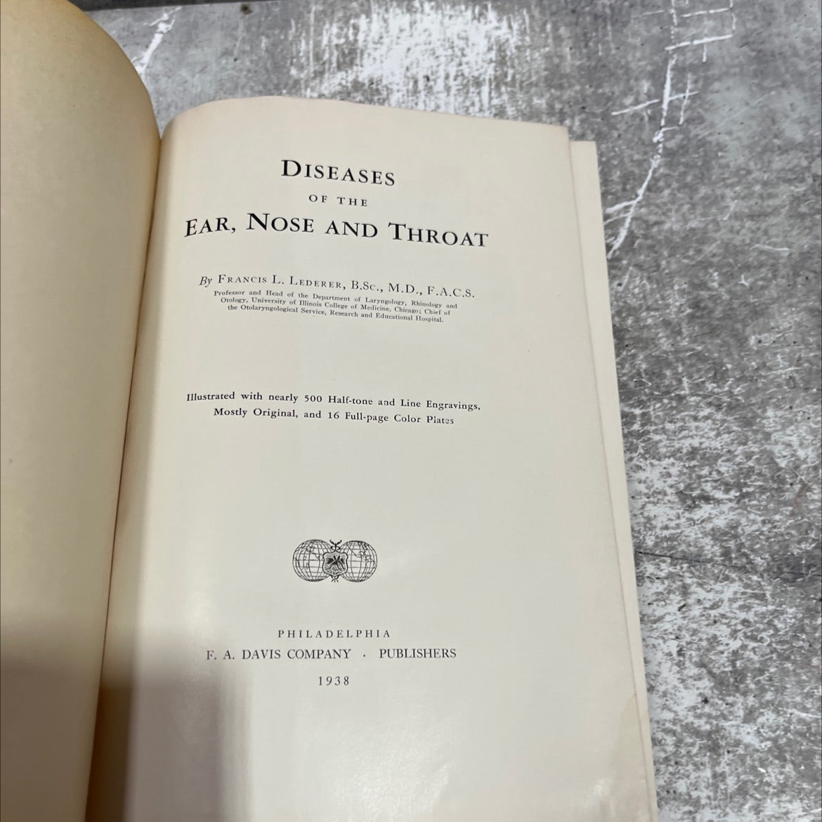 diseases of the ear, nose and throat book, by francis l. lederer, 1938 Hardcover image 2