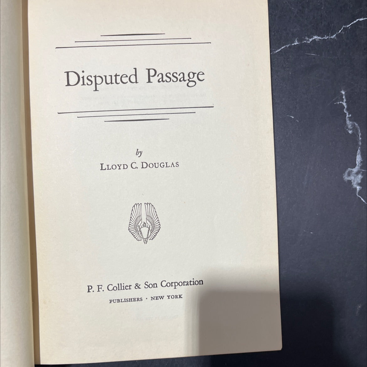 disputed passage book, by lloyd c. douglas, 1939 Hardcover image 2