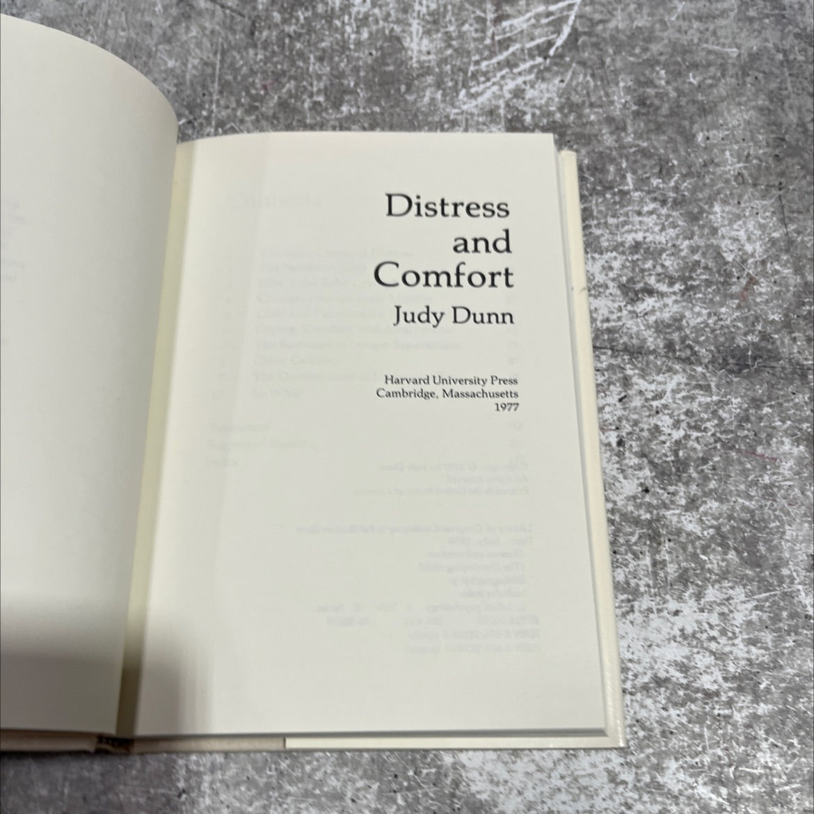 distress and comfort book, by Judy Dunn, 1977 Hardcover image 2