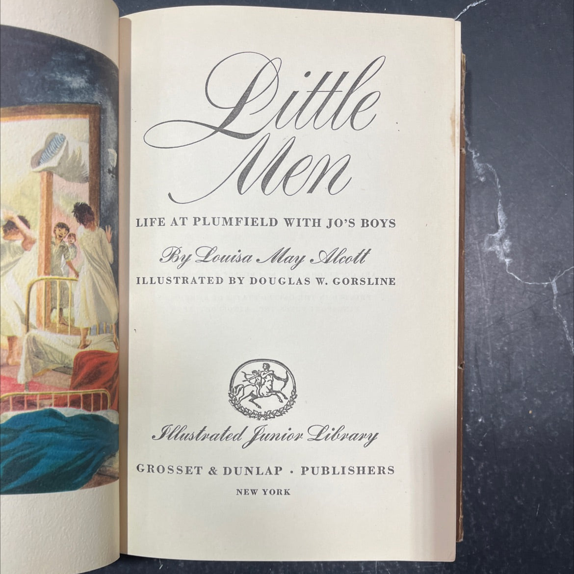 dittle men life at plumfield with jo's boys book, by louisa may alcott, 1947 Hardcover image 2